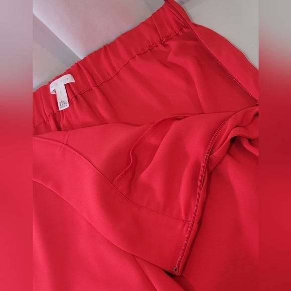 Leith RED Easy Crop High Rise Wide Leg Pants - Size L - Picture 9 of 14